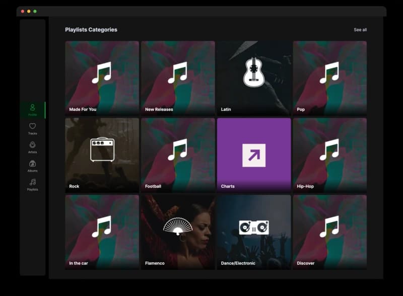 Spotify Profile home page